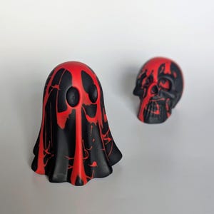 Adopt a Ghost and Skull - Sanguine, Gothic Homeware, Dark Art Jesmonite, Alt Decor