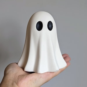 Handmade White Ghost Ornament - Esther