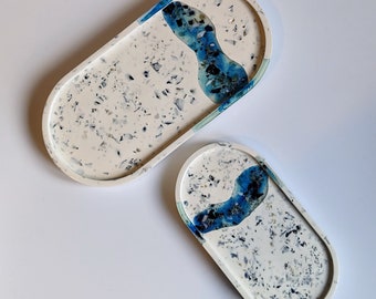 Oval Tray | Mussel Shell Blue Terrazzo