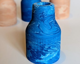 Bud Vase Marble Blue Terracotta | Classic Style