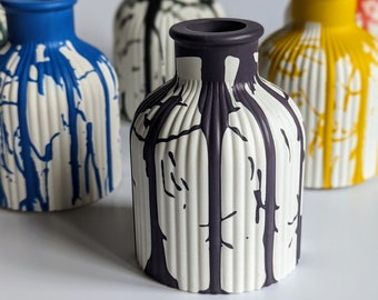 Colourful Bud Vase with Drip Effect