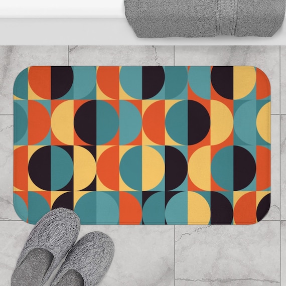 Mid Century Modern Bath Mat Retro Bath Mat 1960s Bathroom Etsy