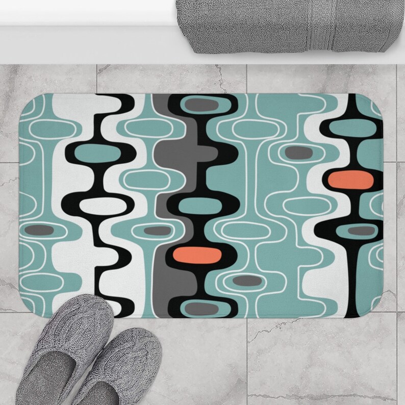 Mid Century Modern Bath Mat Retro Bath Mat 1950s Bathroom Etsy