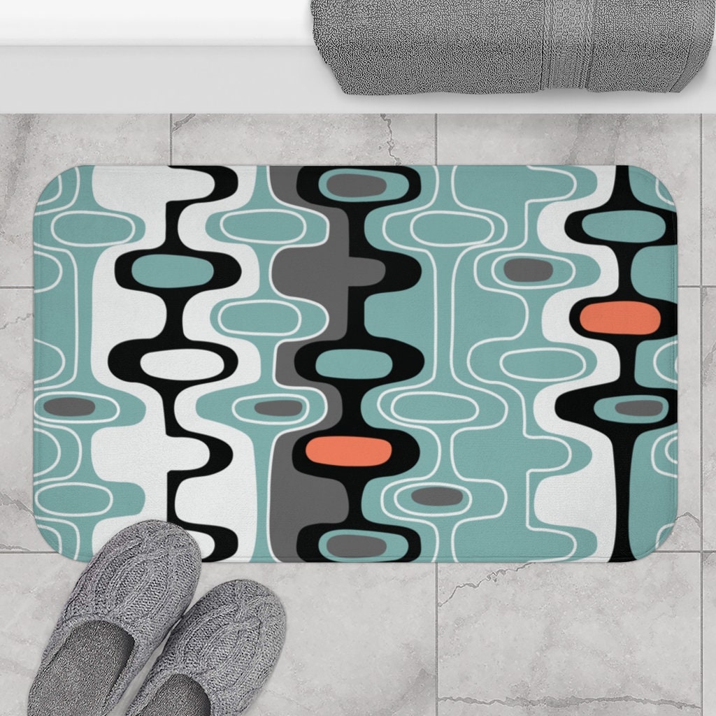 Mid Century Modern Bath Mat Retro Bath Mat 1950s Bathroom Etsy