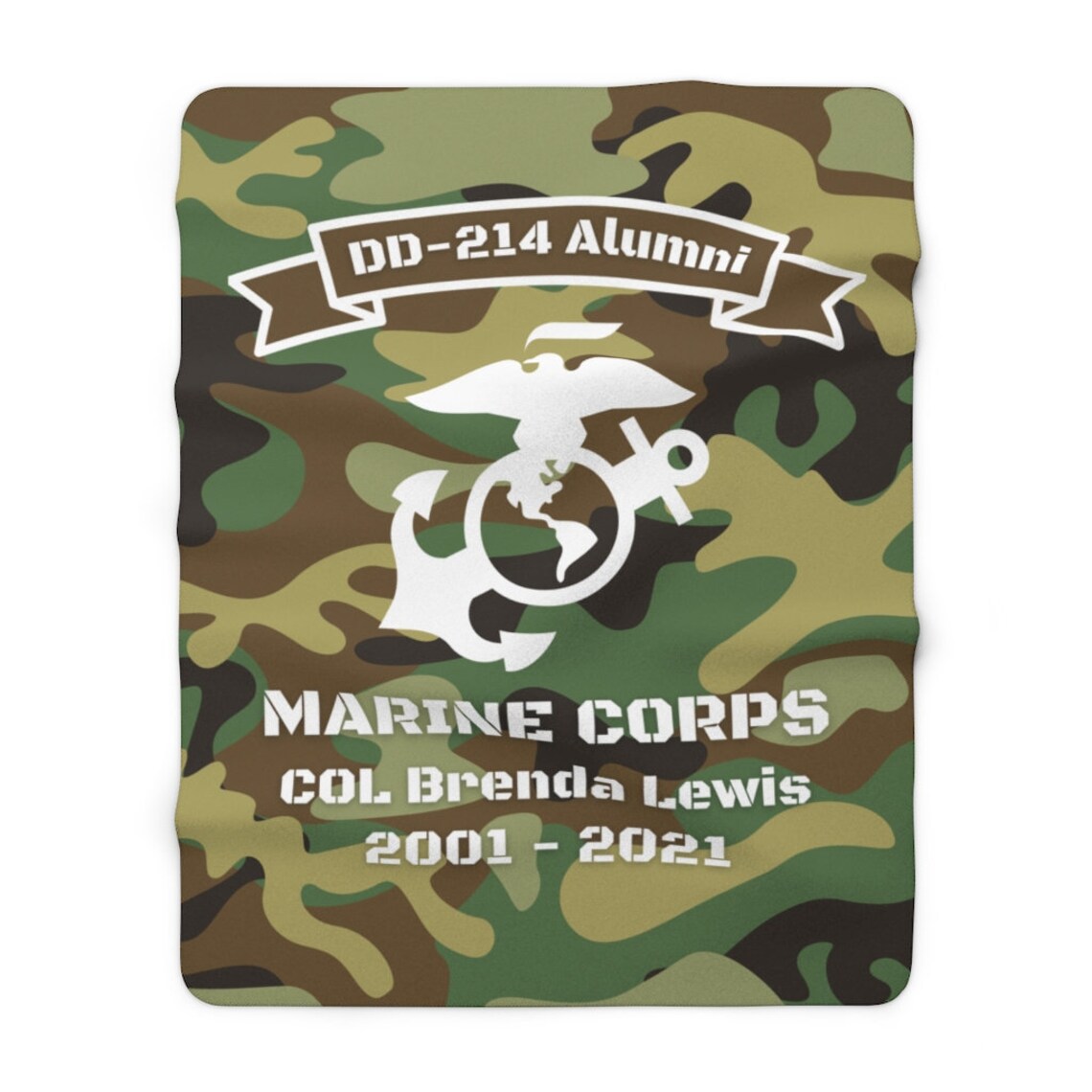 DD214 Alumni Blanket PERSONALIZED USMC Blanket Marine Corps Etsy