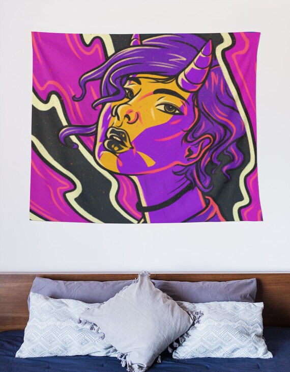 Purple Tapestry Pastel Goth Tapestry Emo Goth Tapestry Teen Etsy