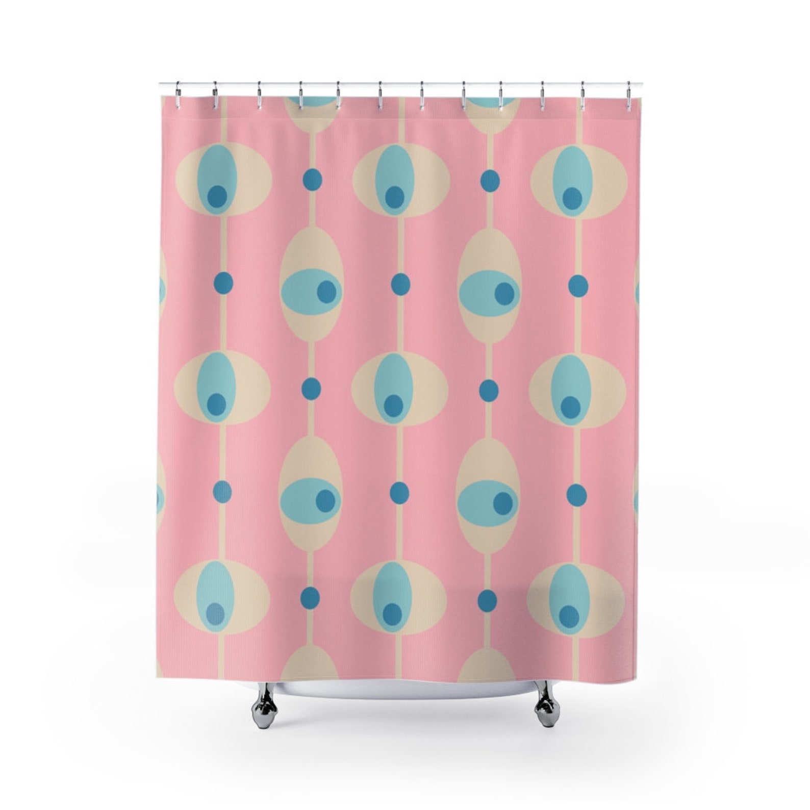 Mid Century Modern Shower Curtain Retro Shower Curtain 1950s Etsy