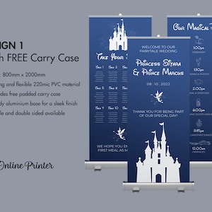 Personalisierter Disney Wedding Roller Banner mit Ihren Namen & Datum
