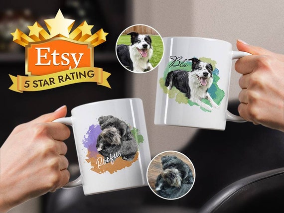 Custom Pet Mug - Personalised Dog Mug. Dog Lover Present. Christmas Pet Gift - Secret Santa Gift.