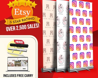 Custom Roller Banner With Your Company Logo or Instagram Username