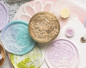Floral tea cup wax seal stamp kit, spoon Wax stamp gift box , Wax seal stamp for journal, diy craft wax stamp