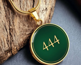 Angel Number 444 Necklace – Angel Number Gift – Manifestation Law of Attraction Jewelry – Gold Angel Number Meaningful Gift Lucky Necklace