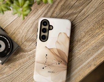 Pisces Constellation Floral Tough Case, Zodiac Phone Case, Aesthetic Phone Case, Pisces Phone Case, Zodiac Samsung and iPhone Cases