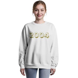 Year 2004 Sweatshirt - Unisex Retro Gift - Minimalist Birth Year Sweatshirt - Comfy Cotton Sweatshirt - Birthday Gifts - 21st Birthday Gift