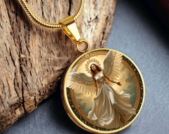 18k Gold Archangel Jophiel Necklace Angel Jewelry Guardian Angel Necklace Angel Art Angel Gift Guardian Angel Gift Spiritual Jewelry