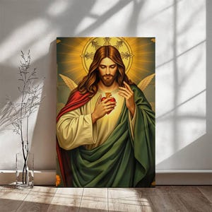 Jesus Christ Art – Christian Wall Art Jesus Portrait – Spiritual Faith-Based Wall Art in 3 Sizes - Religious Art - Christian Gift
