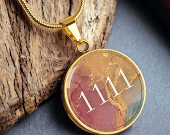 18k Gold Plated Angel Number 1111 Necklace – Angel Number Gift – Gold Angel Number Necklace Meaningful Gift Lucky Necklace - Manifestation