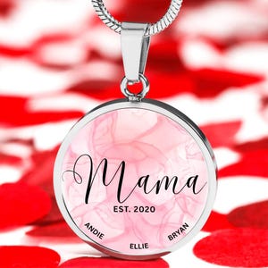 Mama Est Necklace, Custom Year Names Necklace, Mothers Necklace Mom Gift, Necklace for Mom, Mama Necklace, Mothers Day Gift, Custom Engrave
