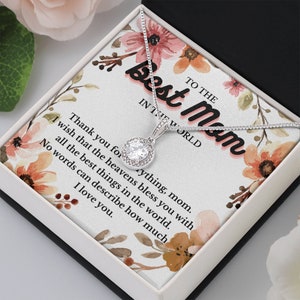La mejor mamá del mundo Regalo del día de la madre en oro blanco Collar para madres con tarjeta de mensaje Regalo para mamá Ideas de regalos para mamá Regalo para mujeres