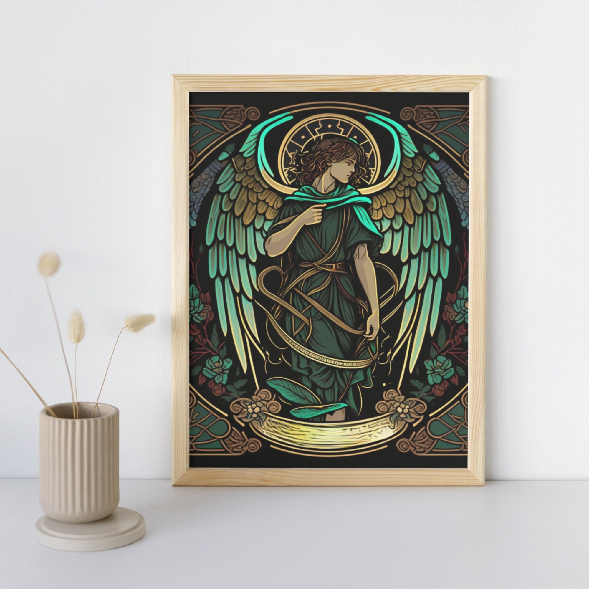 Archangel Raphael Printable Angel Wall Art in 4 Sizes and Phone ...