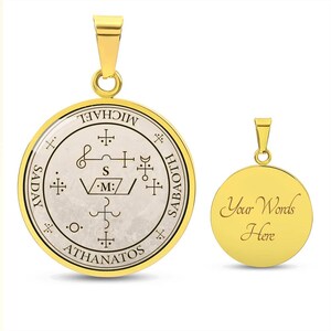 gold angel jewelry archangel michael sigil with custom engraving