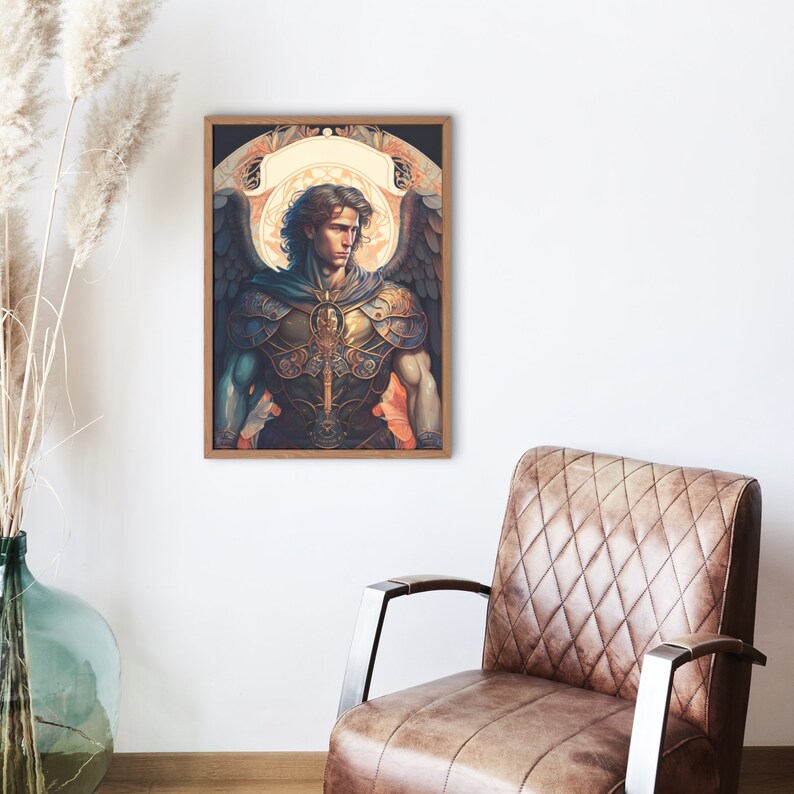 archangel print archangel michael jpg archangel image digital angel printable archangel image digital angel wall art archangel printable luxury wall art print aesthetic mystical home art fantasy art steampunk digital art nouveau digital