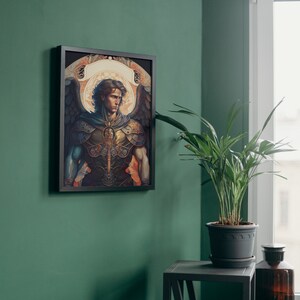 archangel print archangel michael jpg archangel image digital angel printable archangel image digital angel wall art archangel printable luxury wall art print aesthetic mystical home art fantasy art steampunk digital art nouveau digital
