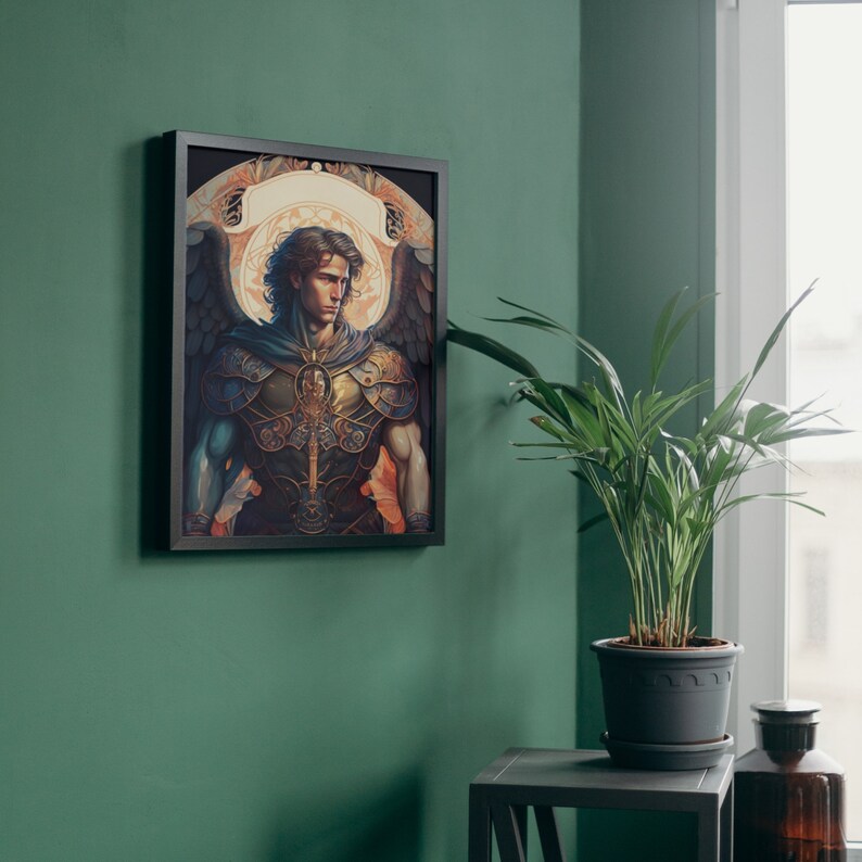 archangel print archangel michael jpg archangel image digital angel printable archangel image digital angel wall art archangel printable luxury wall art print aesthetic mystical home art fantasy art steampunk digital art nouveau digital