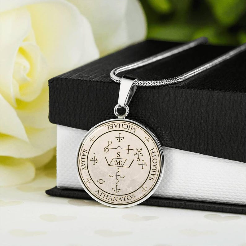 18k Gold Plated Archangel Michael Sigil Necklace Guardian Angel Necklace Archangel Sigil Protection Sigil Archangel Pendant Angel Sigils image 13