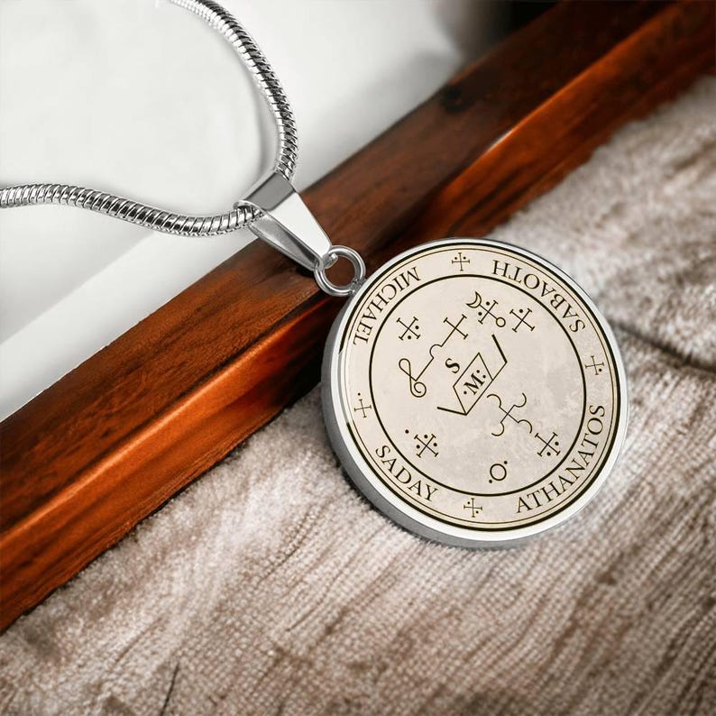 18k Gold Plated Archangel Michael Sigil Necklace Guardian Angel Necklace Archangel Sigil Protection Sigil Archangel Pendant Angel Sigils image 20