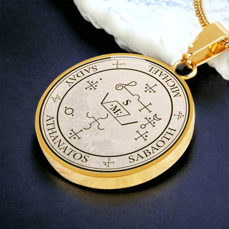 18k Gold Plated Archangel Michael Sigil Necklace Guardian Angel Necklace Archangel Sigil Protection Sigil Archangel Pendant Angel Sigils image 19