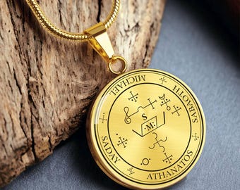18k Gold Archangel Michael Sigil Necklace Guardian Angel Necklace Archangel Sigil Protection Sigil Archangel Pendant Angel Sigils