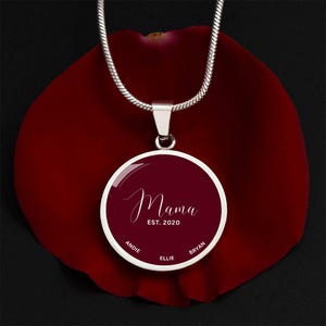 18k Gold Plated Mama Est Necklace, Custom Year Names Necklace, Mothers Necklace Mom Gift, Necklace for Mom, Mama Necklace, Mothers Day Gift