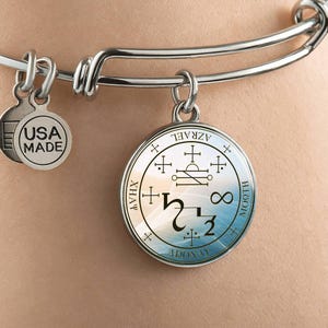 18k Gold Archangel Azrael Sigil Bracelet Guardian Angel Jewelry Archangel Sigil Protection Sigil Archangel Pendant Angel Sigils