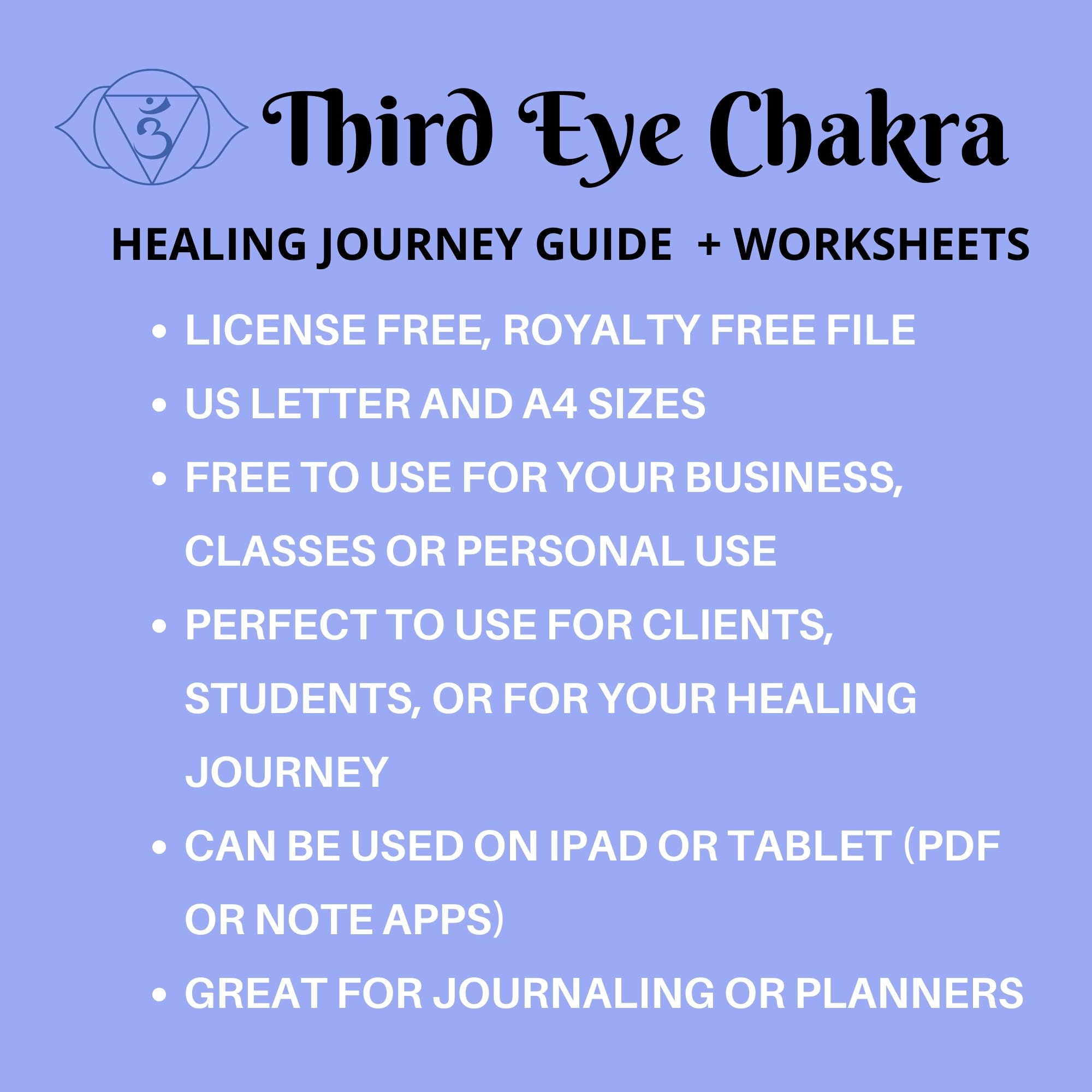 Third Eye Chakra Healing Guide Printable Worksheets Chakra Printable ...