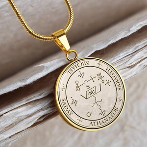 18k Gold Plated Archangel Michael Sigil Necklace Guardian Angel Necklace Archangel Sigil Protection Sigil Archangel Pendant Angel Sigils image 15