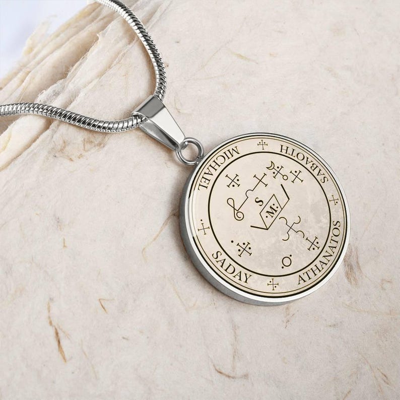 18k Gold Plated Archangel Michael Sigil Necklace Guardian Angel Necklace Archangel Sigil Protection Sigil Archangel Pendant Angel Sigils image 14