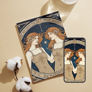 Gemini Astrology Wall Art in 4 Sizes and Phone Wallpaper Gemini Zodiac Art Printable Wall Art Mobile Wallpaper Astrology Printable