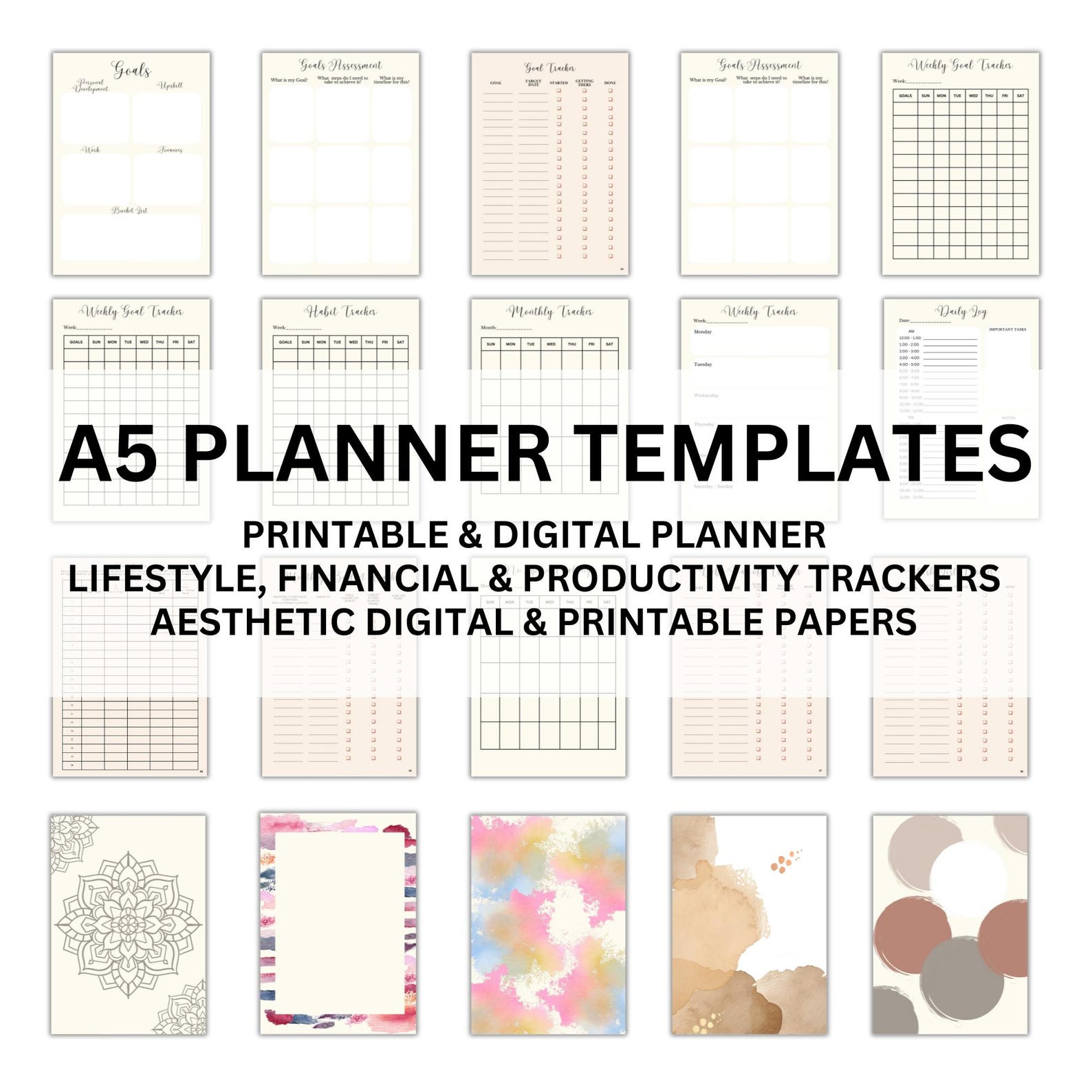 Ultimate A5 Digital Printable Planner | Financial, Budget & Goal ...