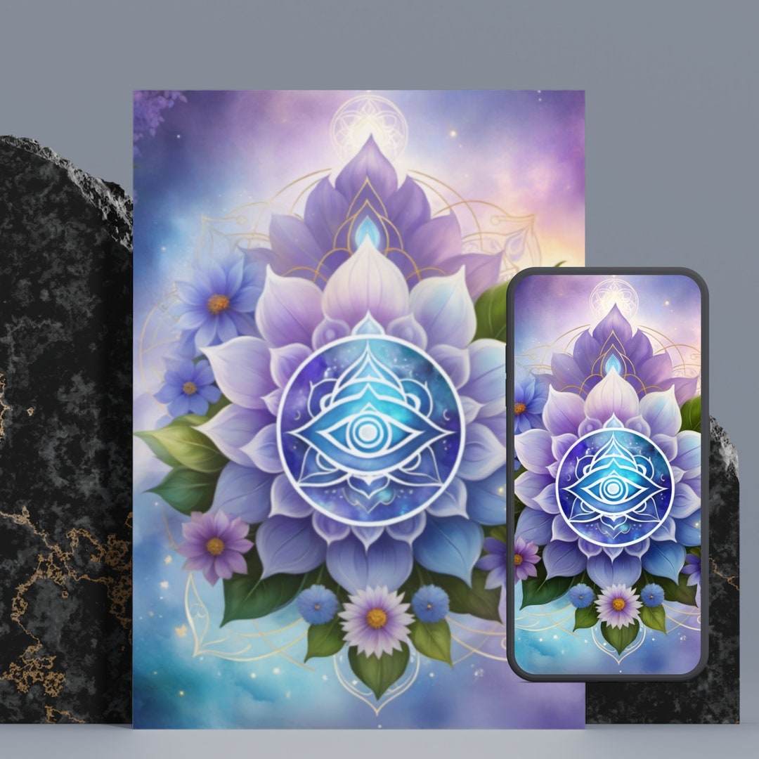Third Eye Chakra Printable Wall Art and Phone Background Wallpaper