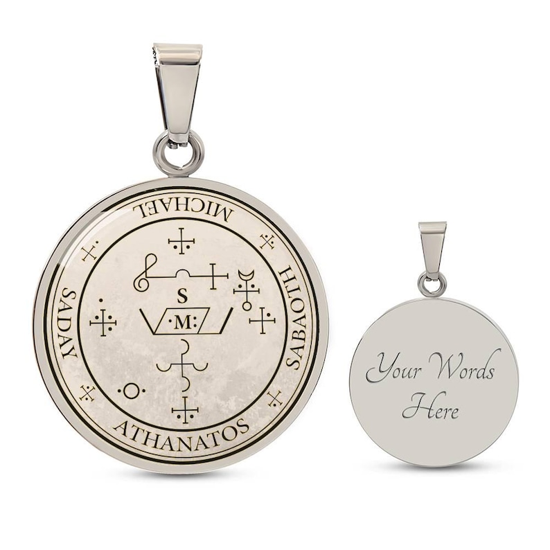 archangel michael sigil necklace with custom engraving