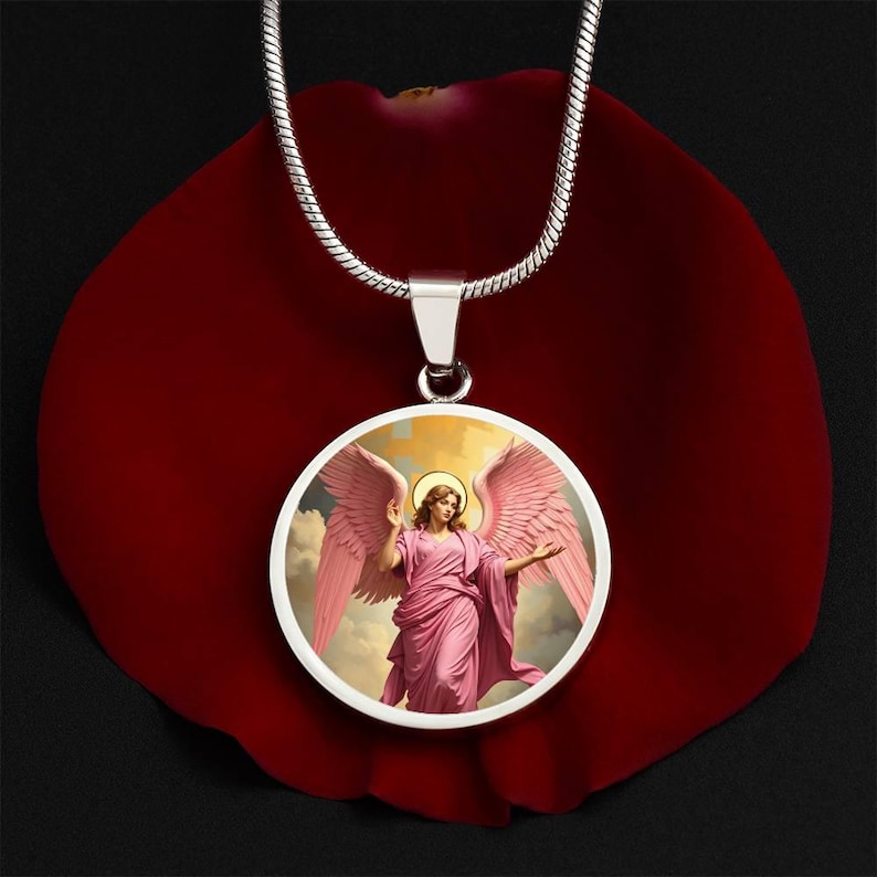 archangel ariel necklace art deco art nouveau angel art graphic pendant necklace silver necklace 18k gold plated necklace gold angel necklace angel charm guardian angel gift spiritual jewelry archangel ariel pendant necklace divine feminine