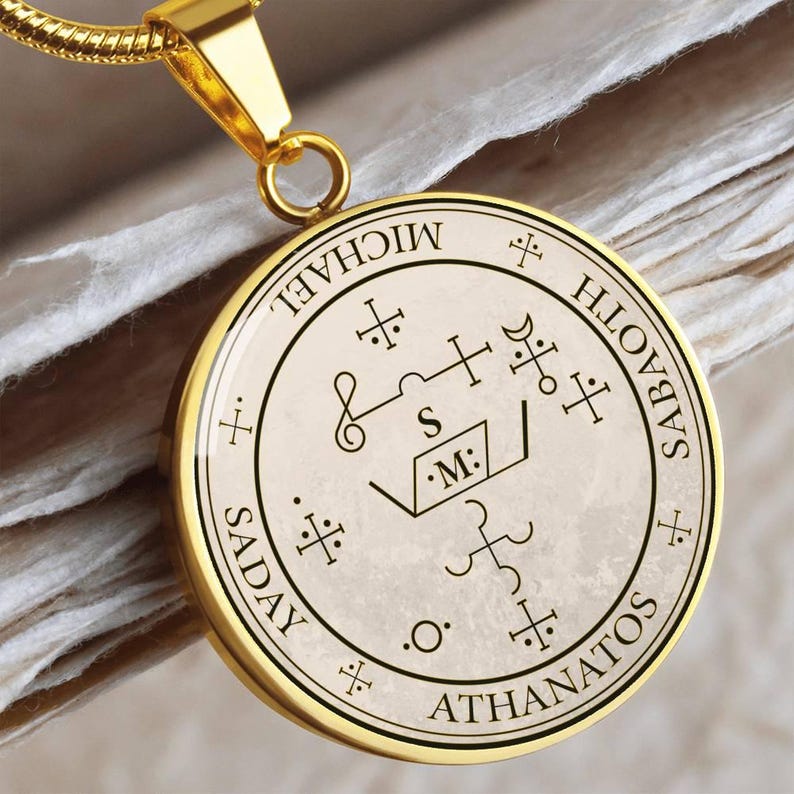 18k Gold Plated Archangel Michael Sigil Necklace Guardian Angel Necklace Archangel Sigil Protection Sigil Archangel Pendant Angel Sigils image 17