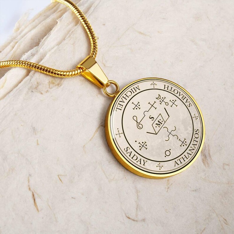 18k Gold Plated Archangel Michael Sigil Necklace Guardian Angel Necklace Archangel Sigil Protection Sigil Archangel Pendant Angel Sigils image 16