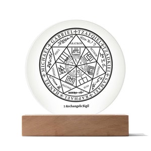 7 Archangels Sigil Acrylic Plaque Home Decor Gift Home Accents Apartment Decor Angelic Blessings Archangel Sigil Guardian Angel Gift