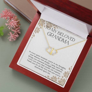 An meine geliebte Oma ewige Liebe Halskette 10K Gold 18 Pave Set Diamanten Anhänger mit Message Card Oma Geschenk für Gigi Geschenke