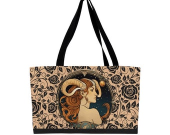 Aries Astrology Tote Bag Weekender Tote Bag Floral Tote Bag Work Tote Bag Overnight Bag Aries Gifts Weekender Bag Women Everyday Bag