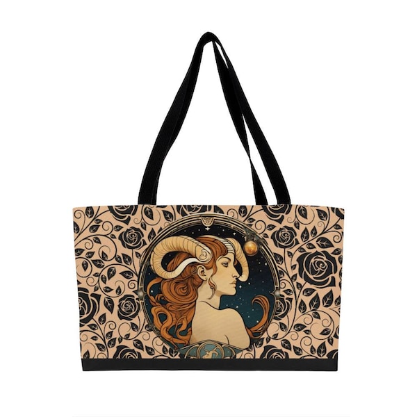 Aries Astrology Tote Bag Weekender Tote Bag Floral Tote Bag Work Tote Bag Overnight Bag Aries Gifts Weekender Bag Women Everyday Bag