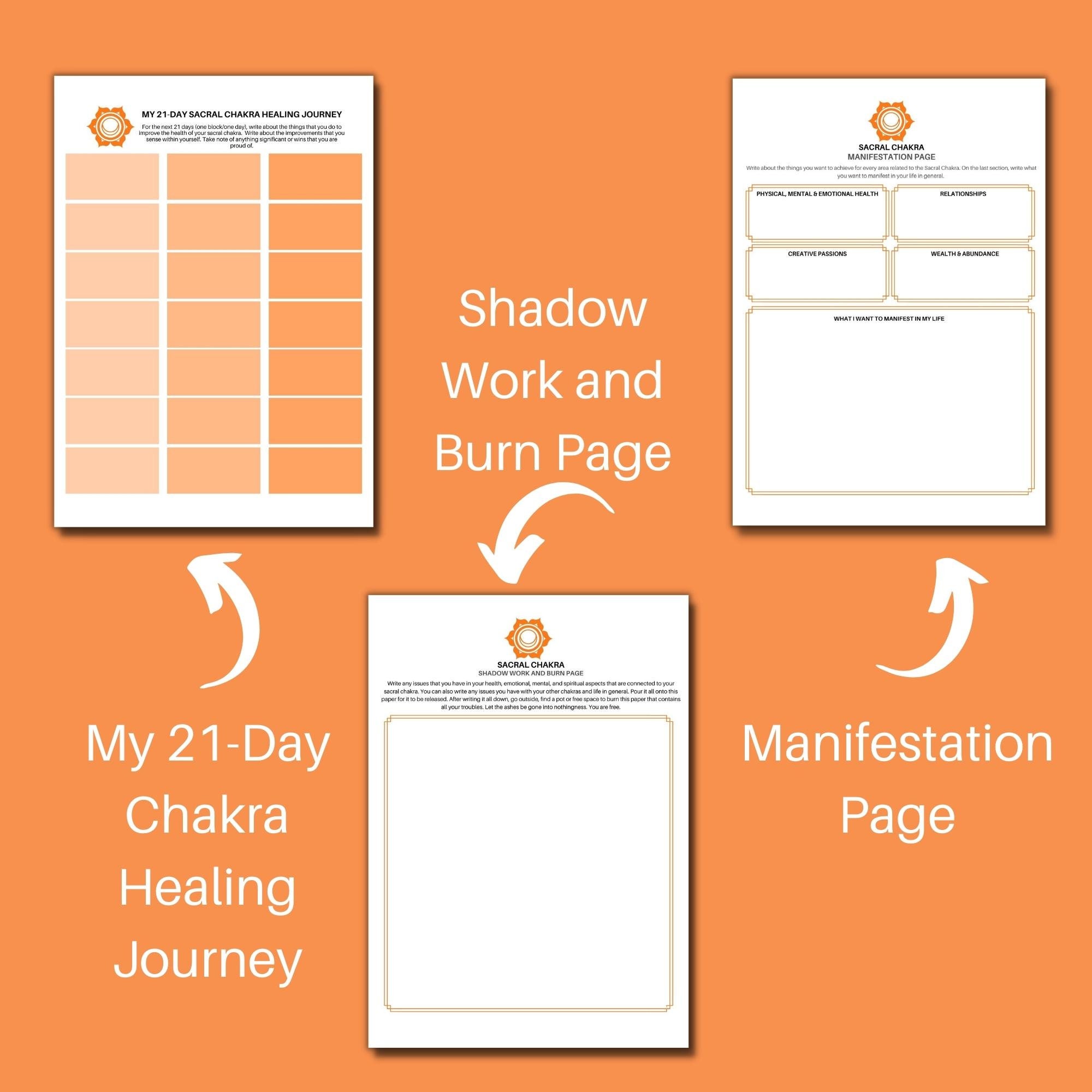 Sacral Chakra Healing Guide Printable Worksheets Chakra Printable ...