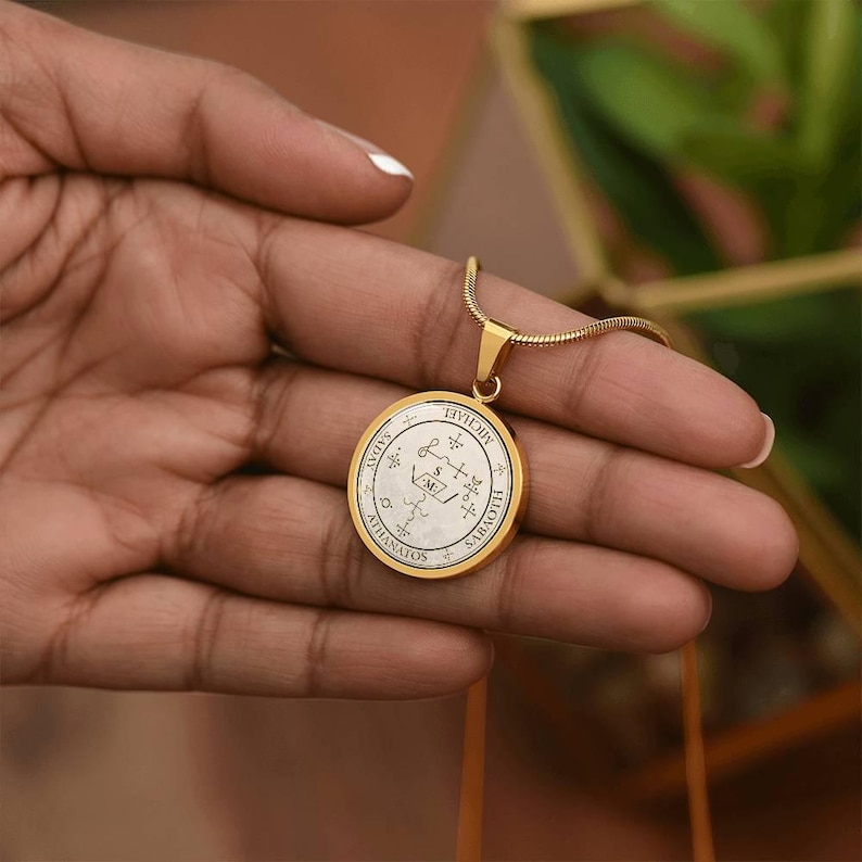 18k Gold Plated Archangel Michael Sigil Necklace Guardian Angel Necklace Archangel Sigil Protection Sigil Archangel Pendant Angel Sigils image 18